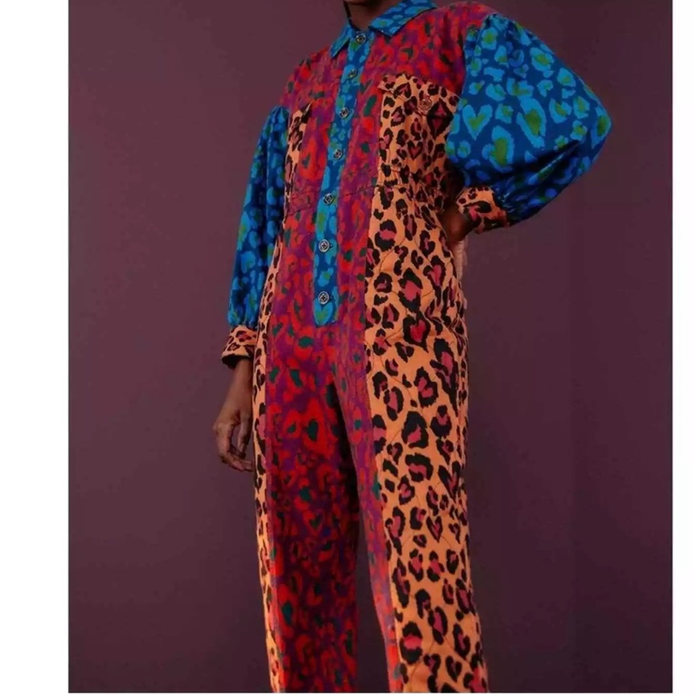 SOLD FARM Rio Anthropologie Mixed Leopard Jumpsuit